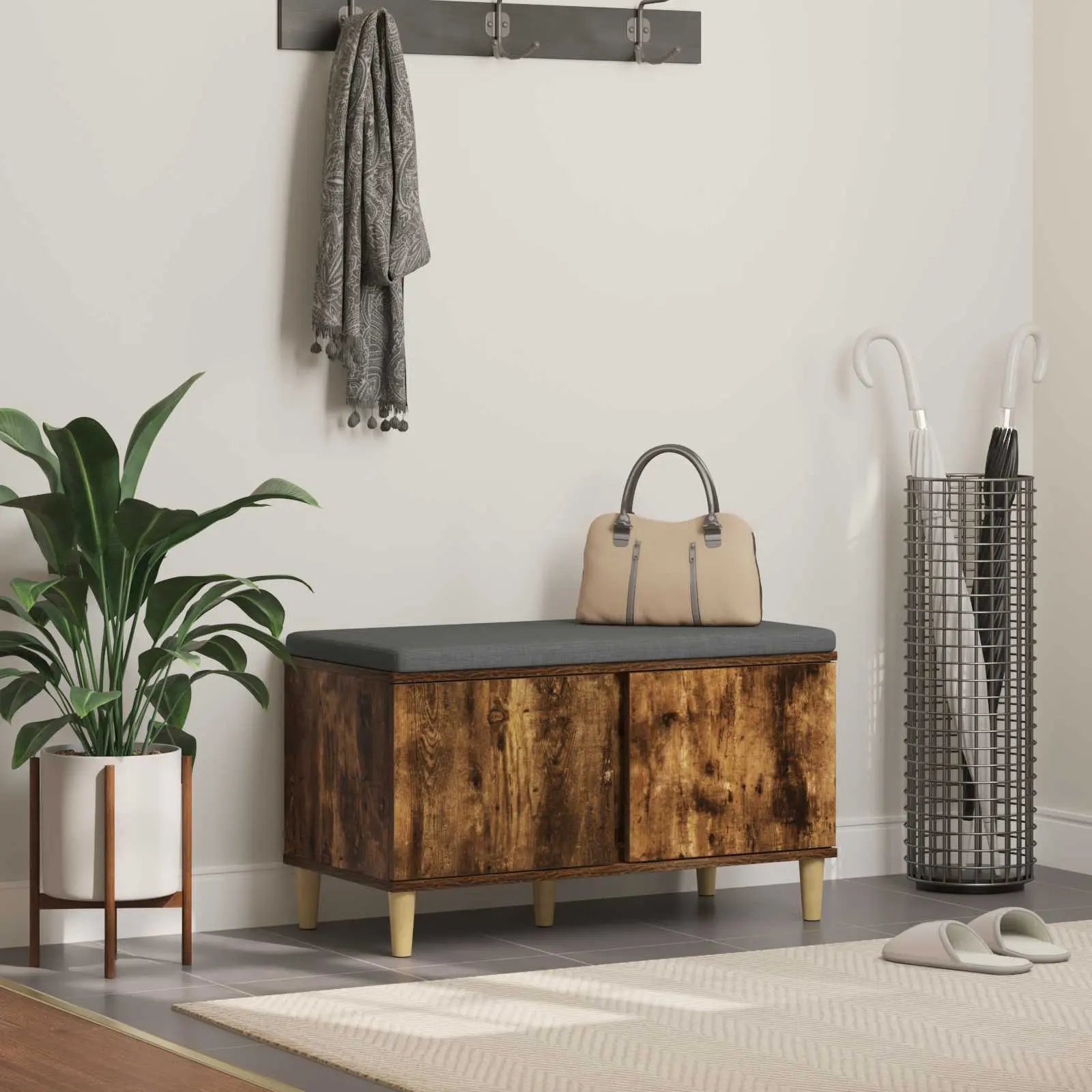 Banc D'entrée Avec Coussin 60 X 38 X 46 Cm