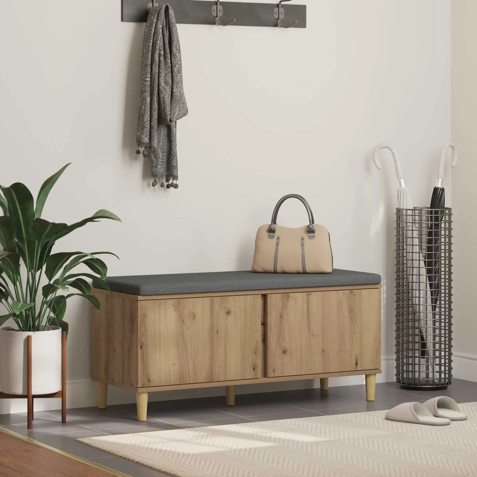 Banc D'entrée Avec Coussin 60 X 38 X 46 Cm