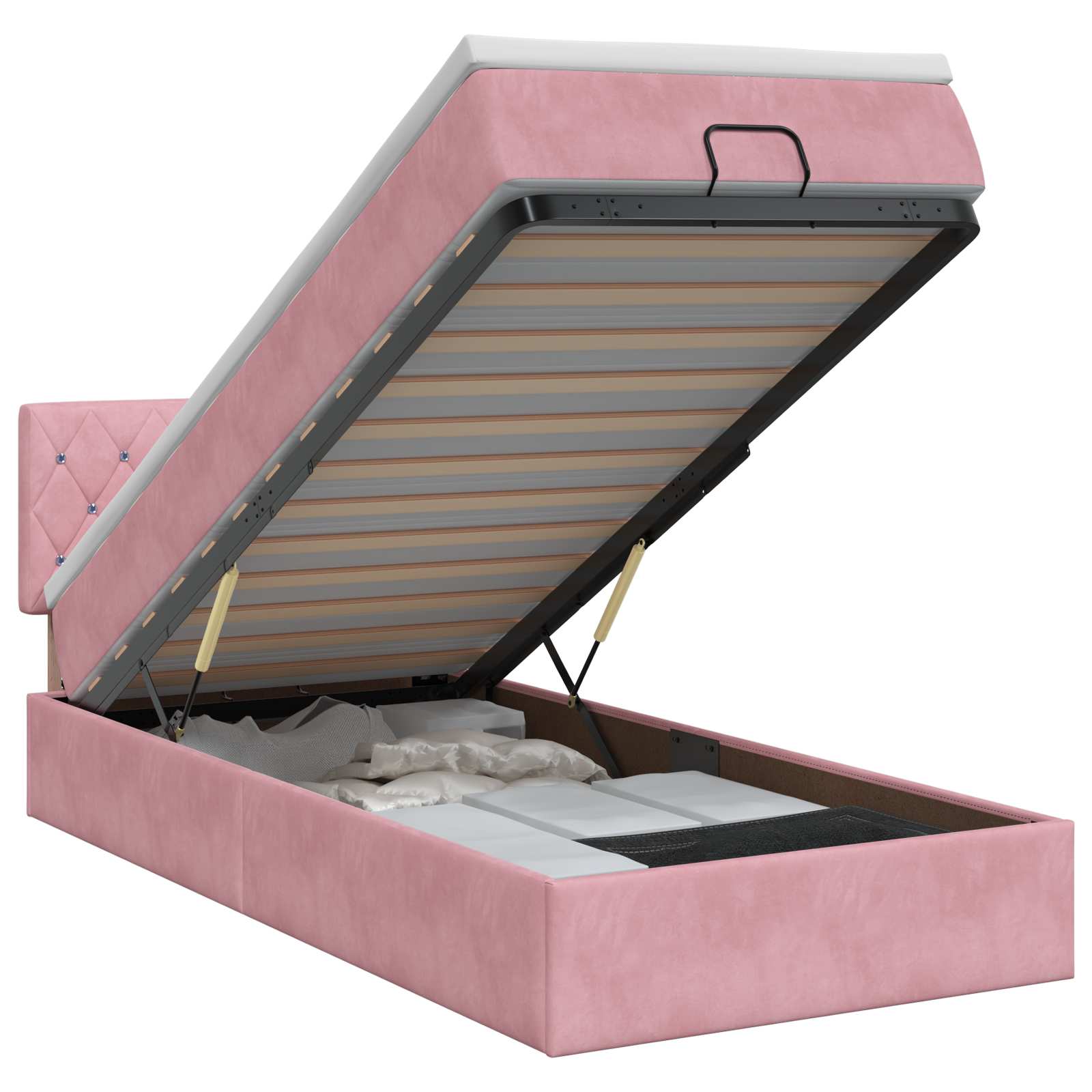 Cadre De Lit Ottoman Avec Matelas Velours