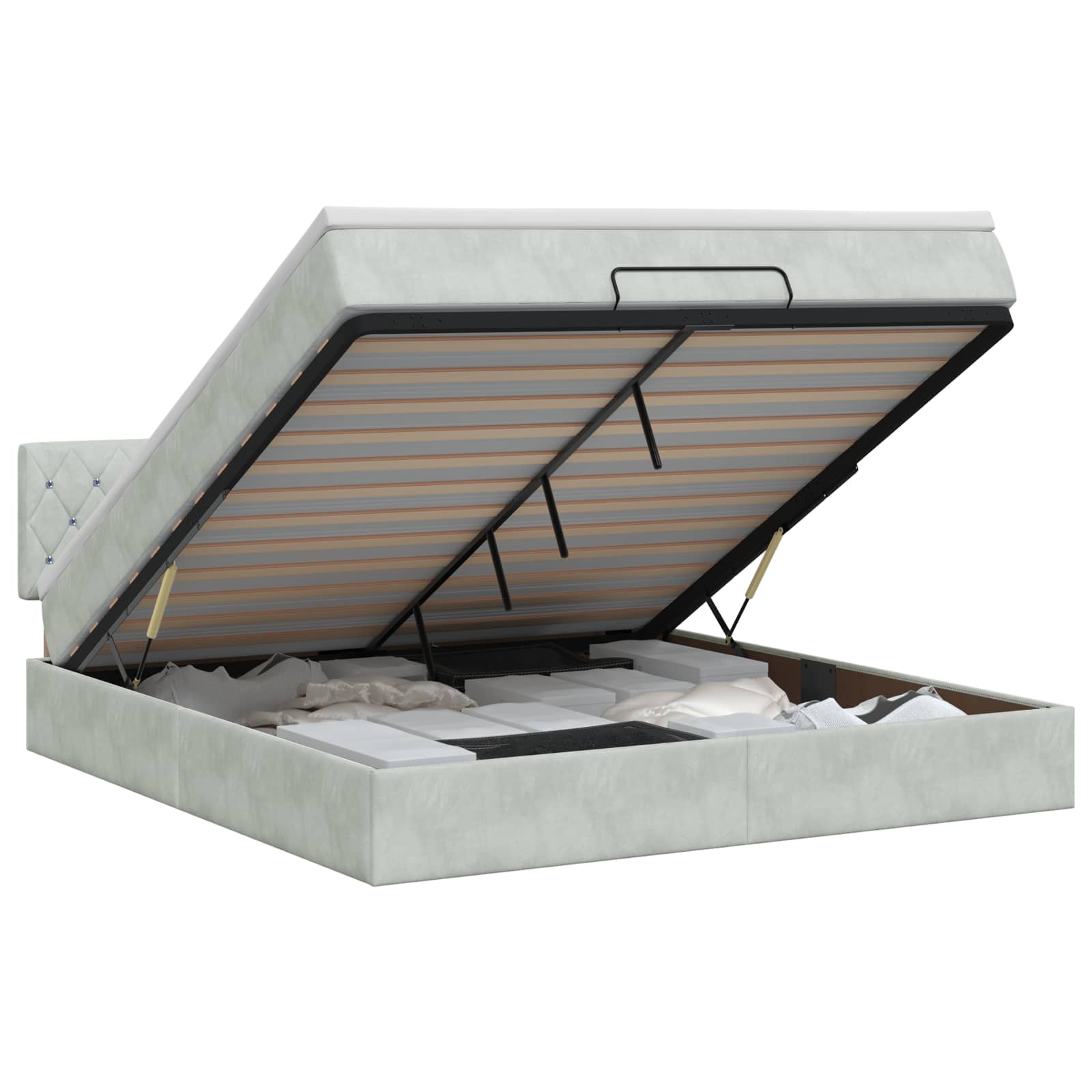 Cadre De Lit Ottoman Avec Matelas Velours