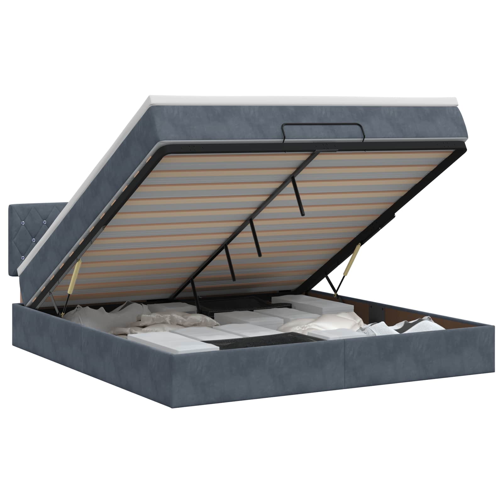 Cadre De Lit Ottoman Avec Matelas Velours