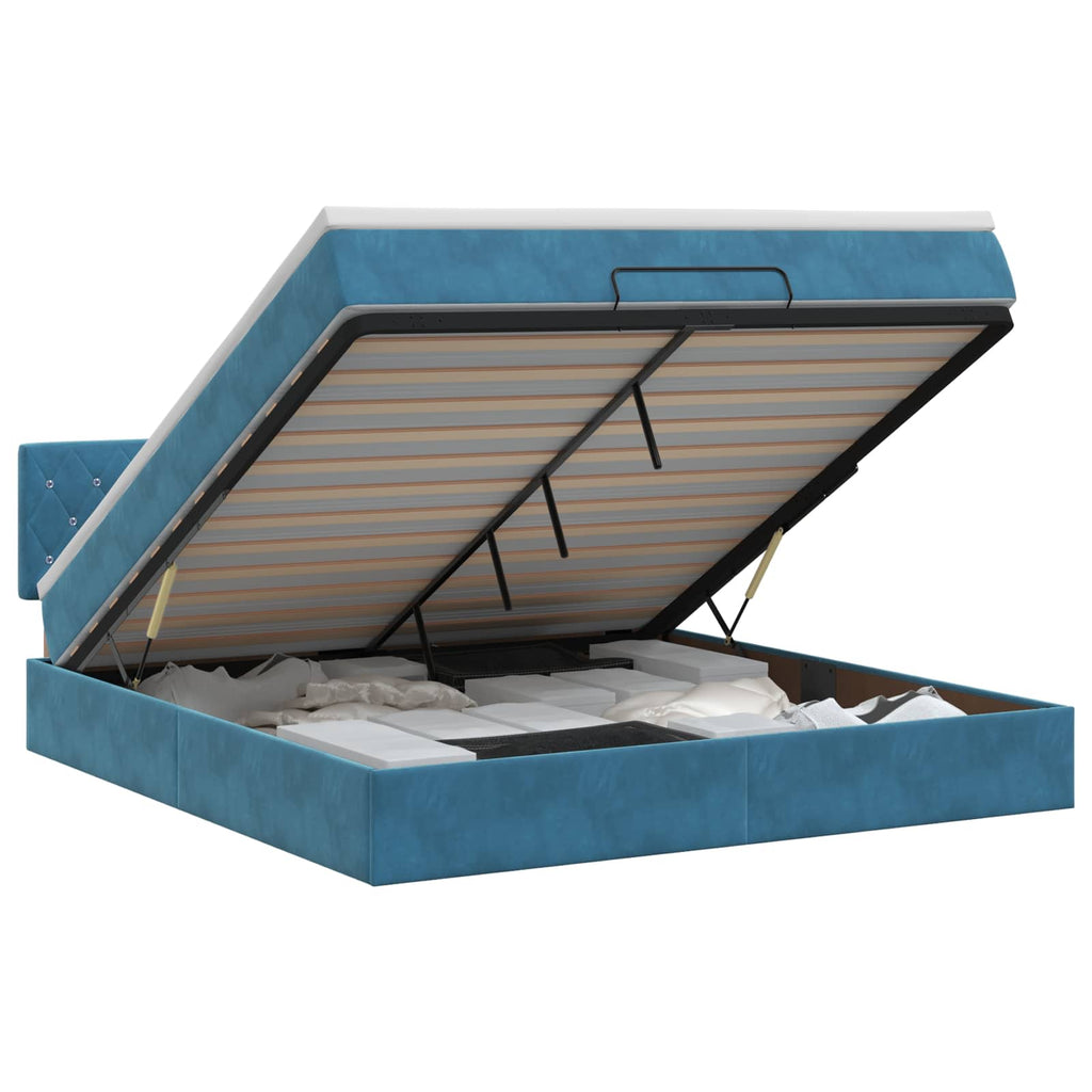 Cadre De Lit Ottoman Avec Matelas Velours