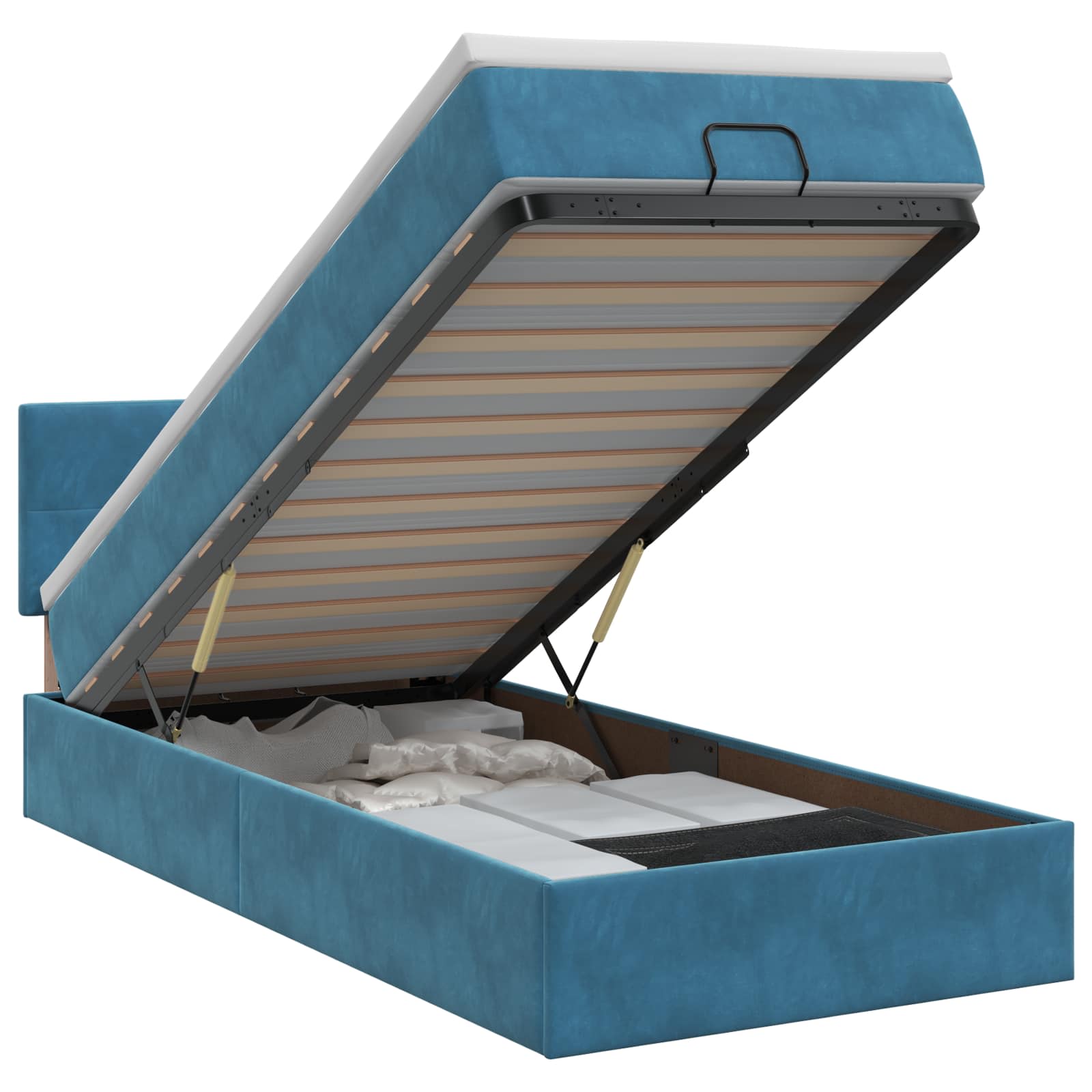 Cadre De Lit Ottoman Avec Matelas Velours