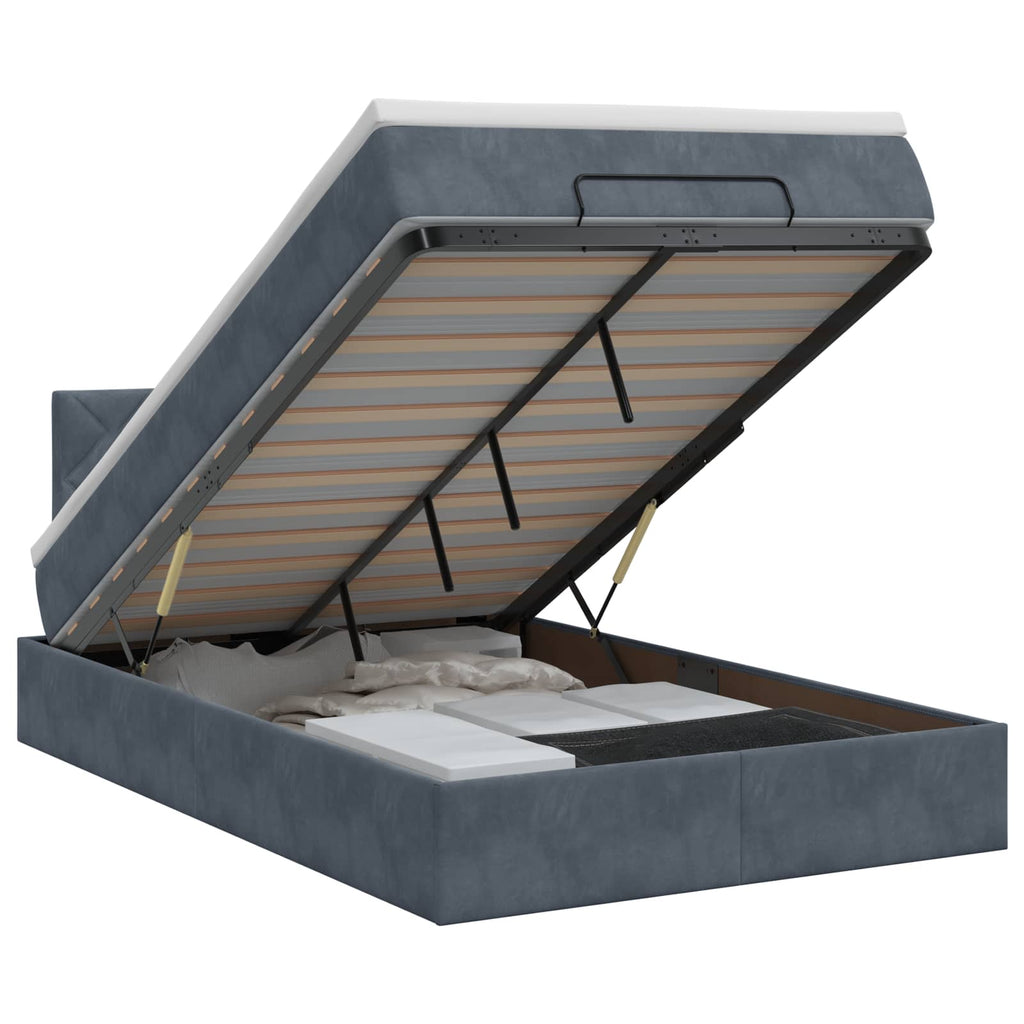 Cadre De Lit Ottoman Avec Matelas Velours