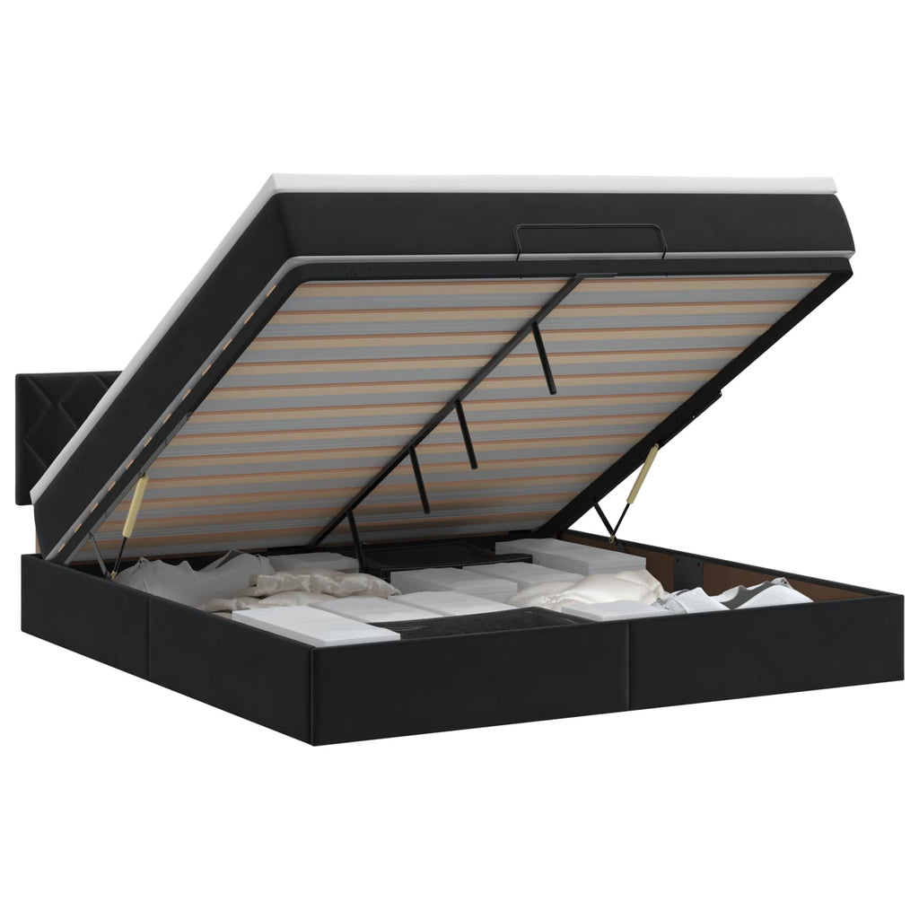Cadre De Lit Ottoman Avec Matelas Velours