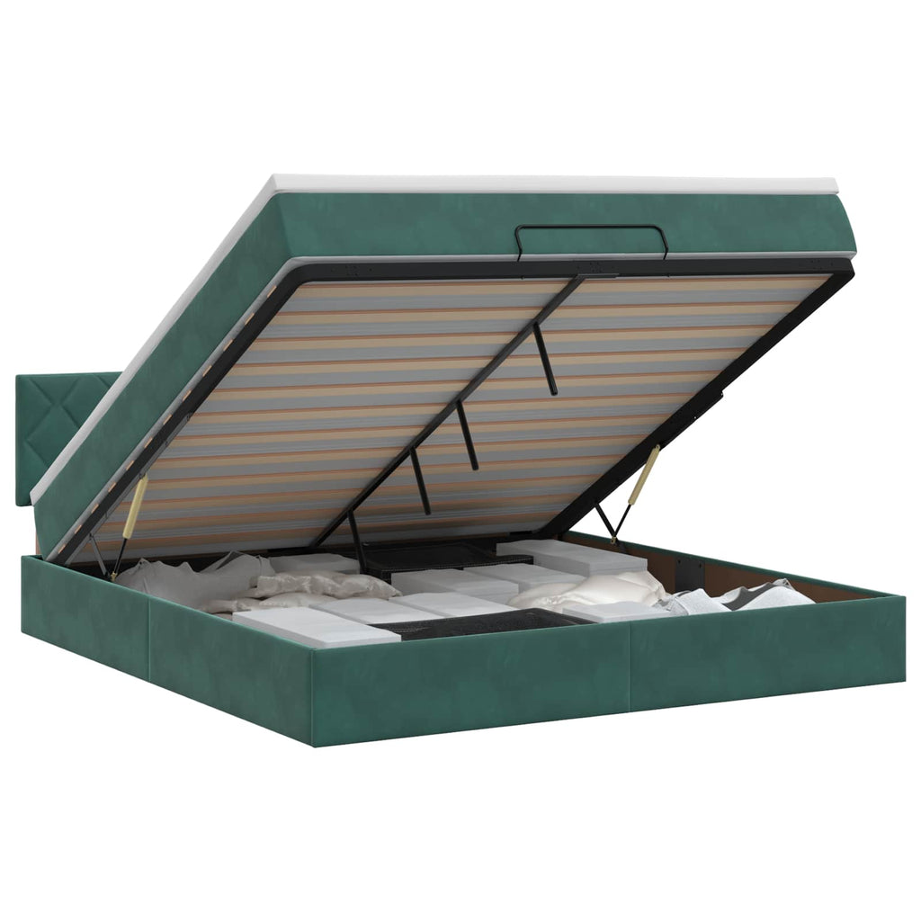 Cadre De Lit Ottoman Avec Matelas Velours