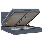 Cadre De Lit Ottoman Avec Matelas 160X200Cm Velours
