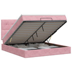 Cadre De Lit Ottoman Avec Matelas 160X200Cm Velours