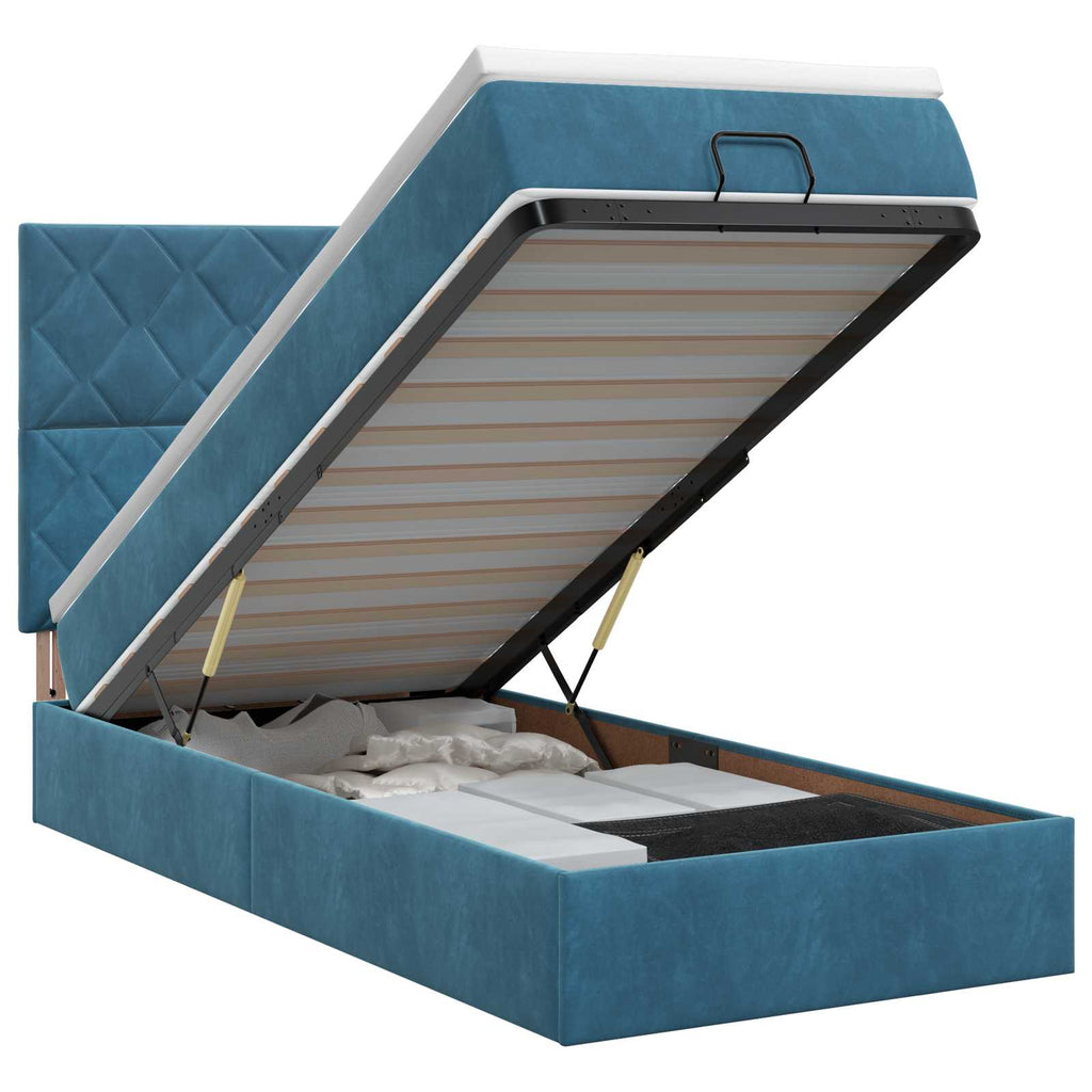Cadre De Lit Ottoman Avec Matelas 160X200Cm Velours