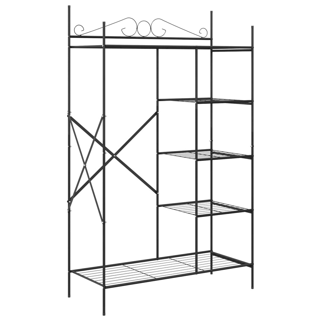 Armoire Ouverte Avec Étagère Noir 104,5 X 45 X 172 Cm Acier - www.minichezmoi.com