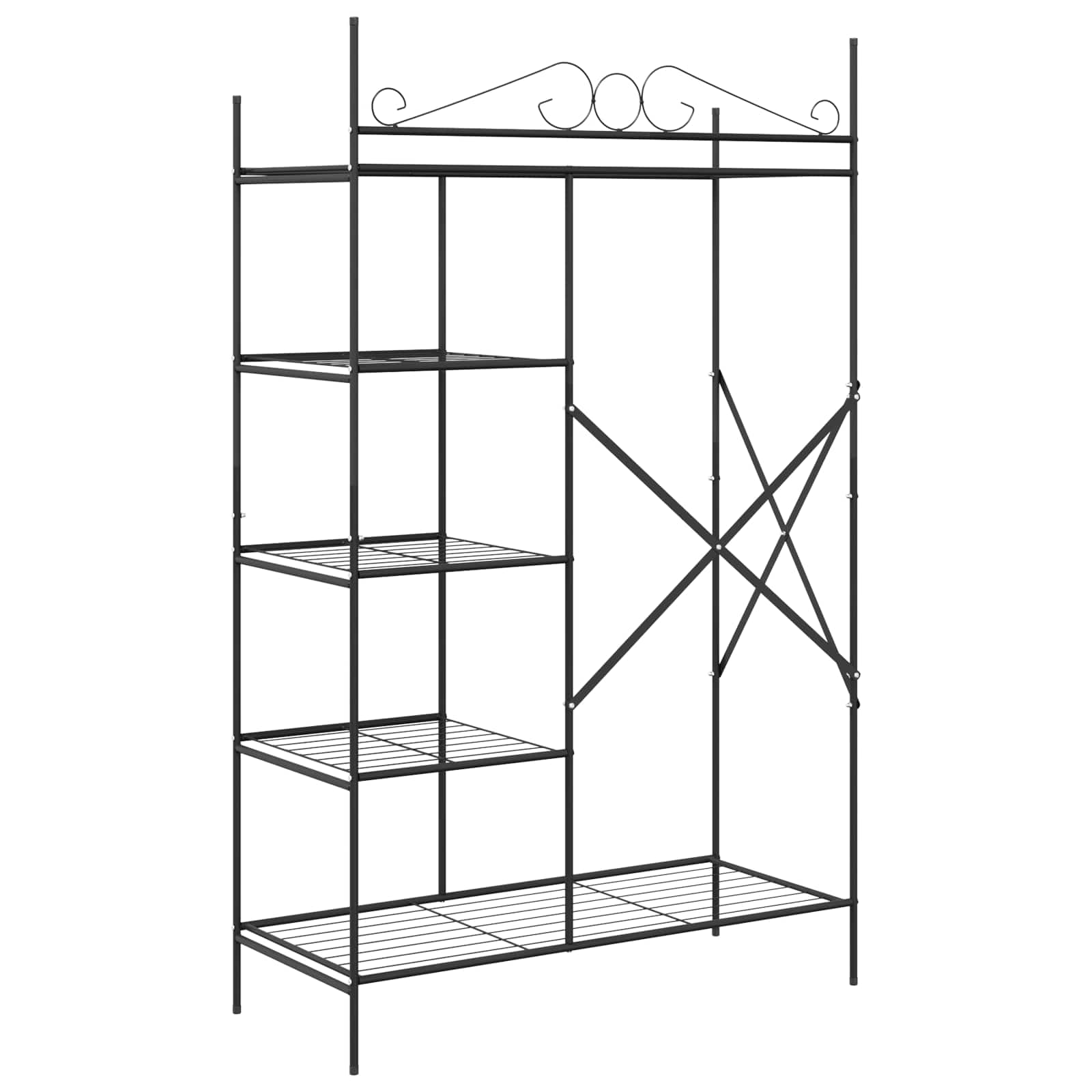 Armoire Ouverte Avec Étagère Noir 104,5 X 45 X 172 Cm Acier - www.minichezmoi.com