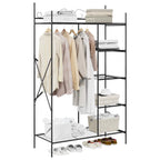 Armoire Ouverte Avec Étagère Noir 104,5 X 45 X 172 Cm Acier - www.minichezmoi.com
