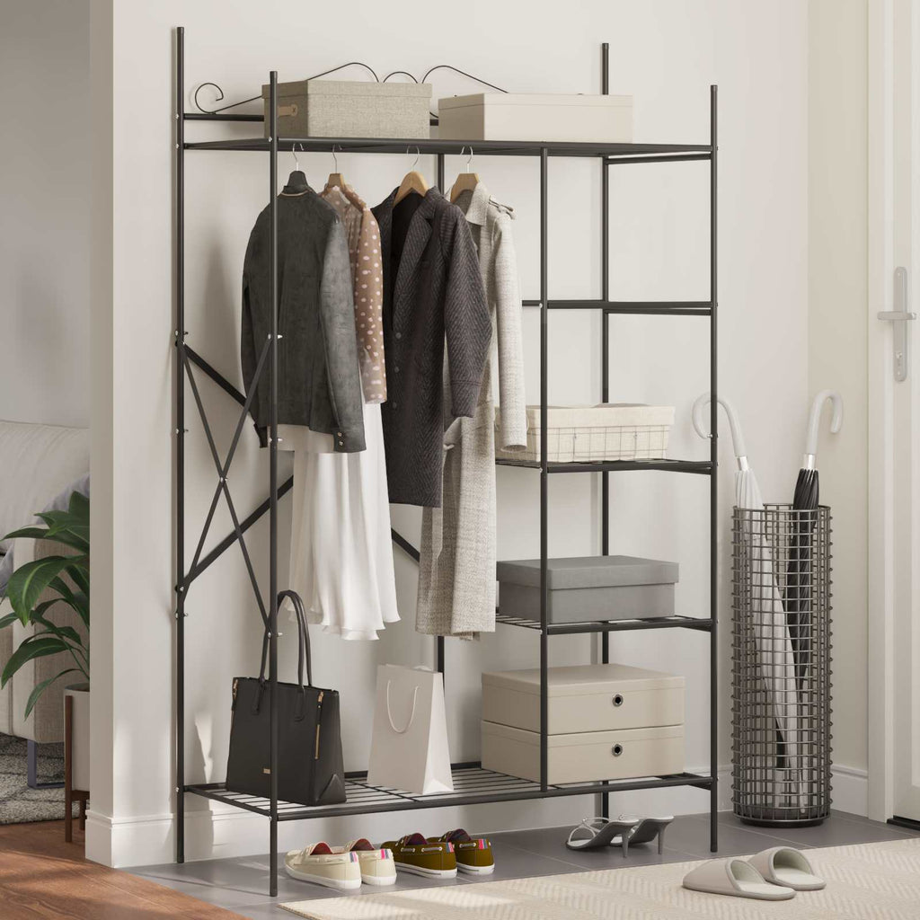 Armoire Ouverte Avec Étagère Noir 104,5 X 45 X 172 Cm Acier - www.minichezmoi.com