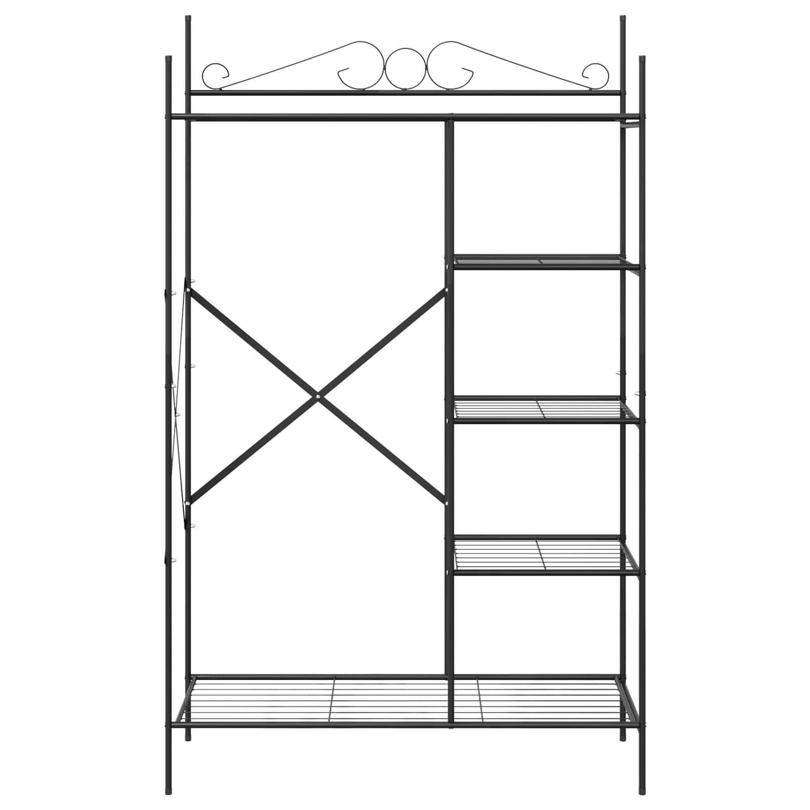 Armoire Ouverte Avec Étagère Noir 104,5 X 45 X 172 Cm Acier - www.minichezmoi.com