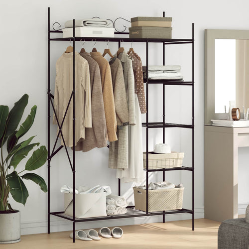 Armoire Ouverte Avec Étagère Noir 104,5 X 45 X 172 Cm Acier - www.minichezmoi.com