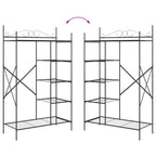 Armoire Ouverte Avec Étagère Noir 104,5 X 45 X 172 Cm Acier - www.minichezmoi.com