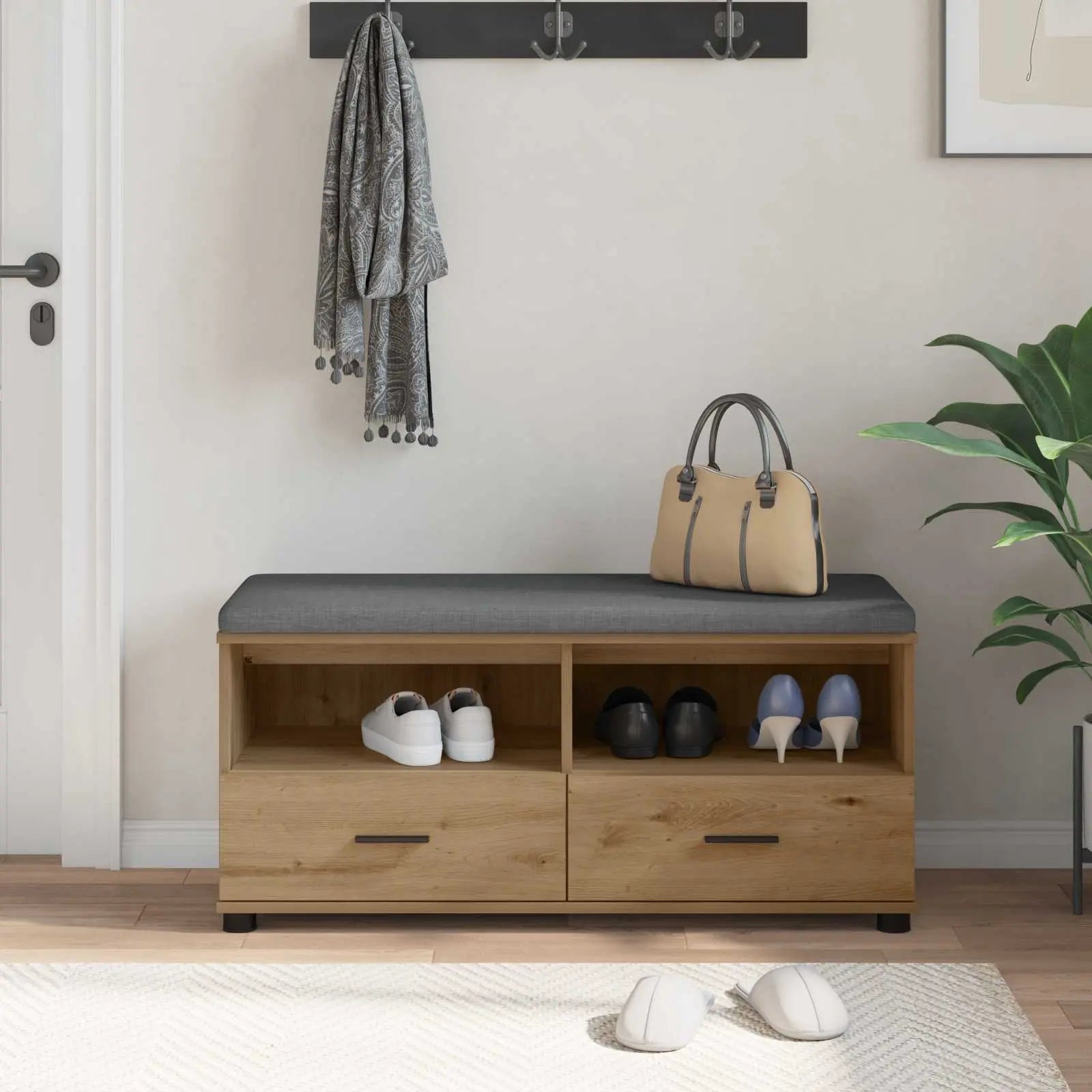 Banc D'entrée Avec Coussin 100 X 38 X 46 Cm - www.minichezmoi.com