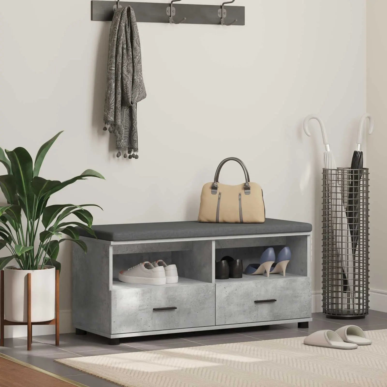 Banc D'entrée Avec Coussin 100 X 38 X 46 Cm - www.minichezmoi.com