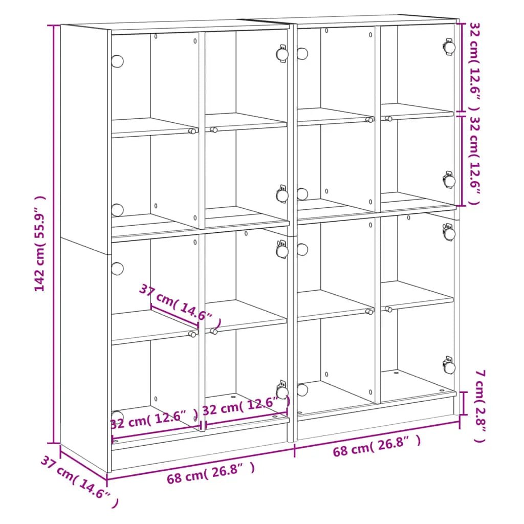 Bibliothèque Avec Portes 136X37X142 Cm Bois Robuste - www.minichezmoi.com