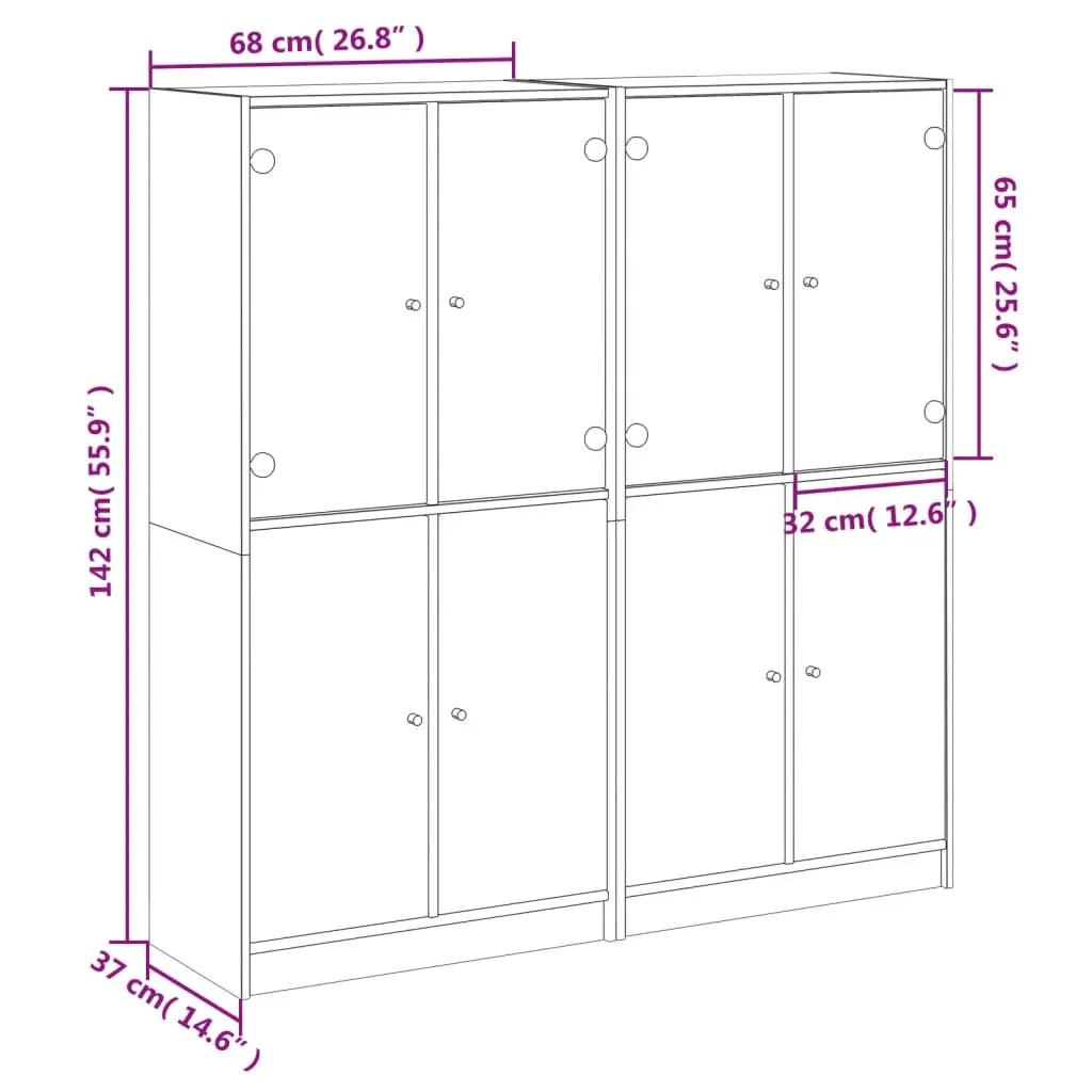 Bibliothèque Avec Portes 136X37X142 Cm Bois Robuste - www.minichezmoi.com