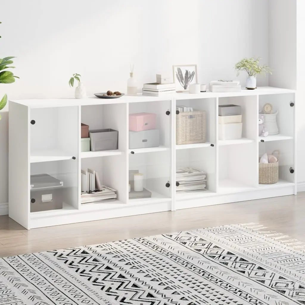 Bibliothèque Avec Portes 204X37X75 Cm Bois Robuste - www.minichezmoi.com