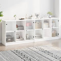 Bibliothèque Avec Portes 204X37X75 Cm Bois Robuste - www.minichezmoi.com