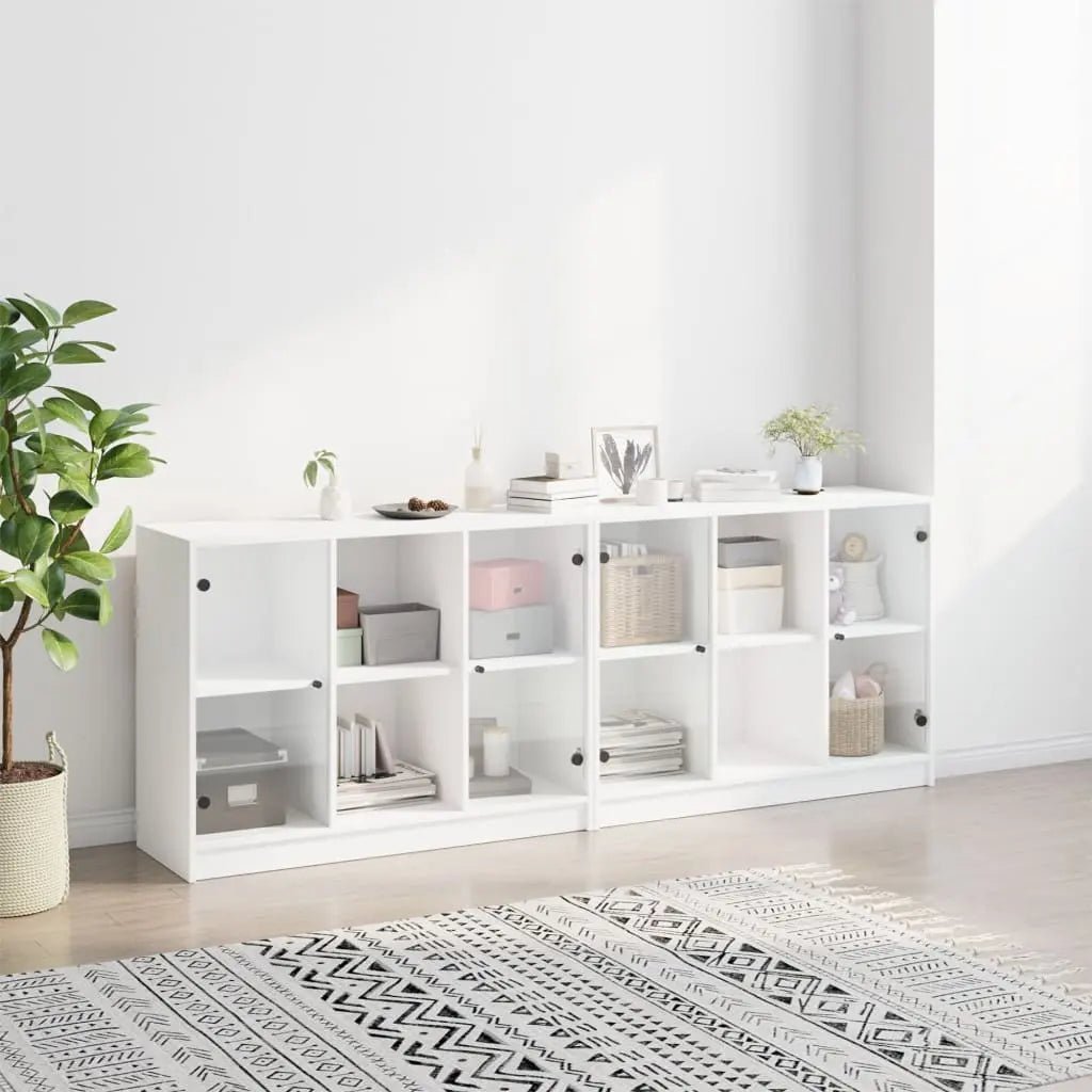 Bibliothèque Avec Portes 204X37X75 Cm Bois Robuste - www.minichezmoi.com