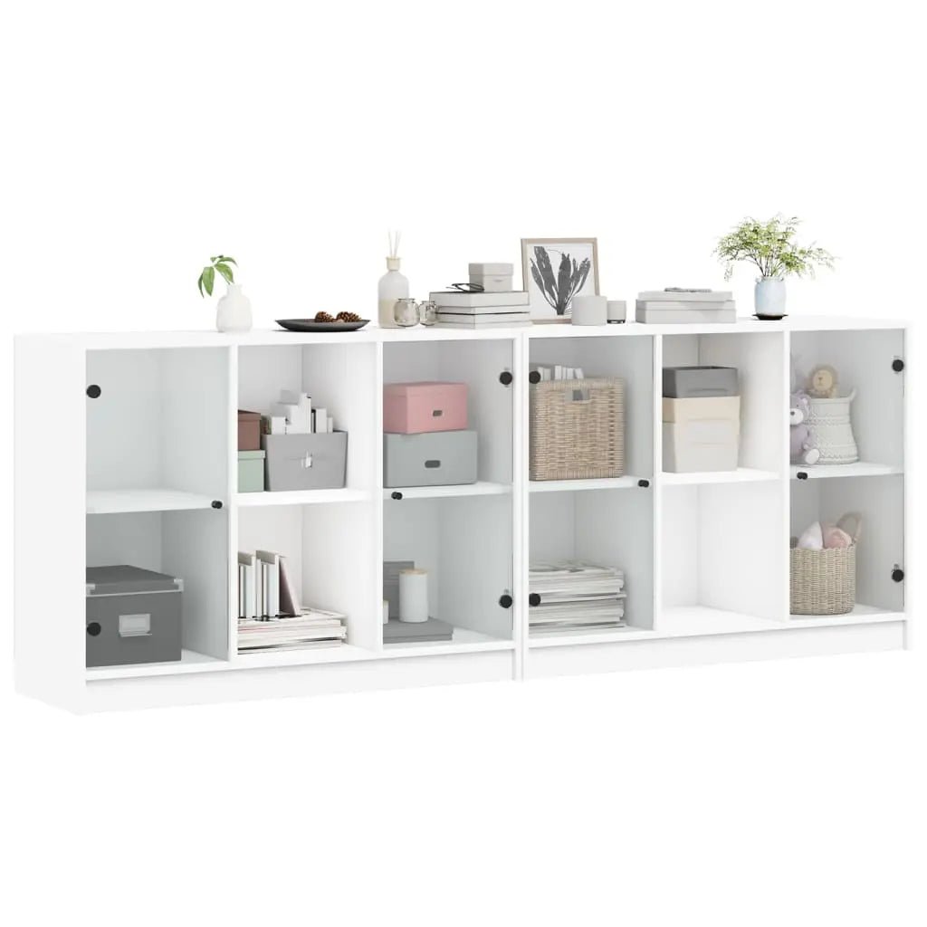 Bibliothèque Avec Portes 204X37X75 Cm Bois Robuste - www.minichezmoi.com