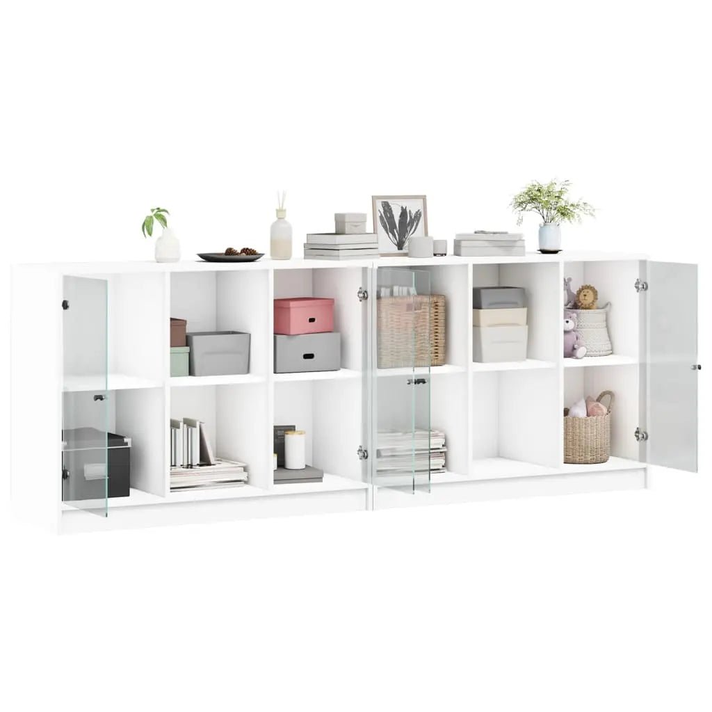 Bibliothèque Avec Portes 204X37X75 Cm Bois Robuste - www.minichezmoi.com