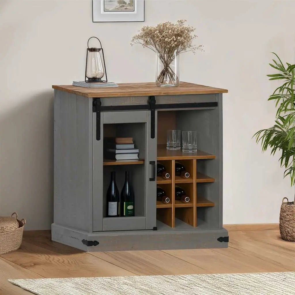 Buffet Halden Porte Coulissante 80X40X80 Cm Bois Massif - www.minichezmoi.com