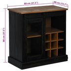 Buffet Halden Porte Coulissante 80X40X80 Cm Bois Massif - www.minichezmoi.com