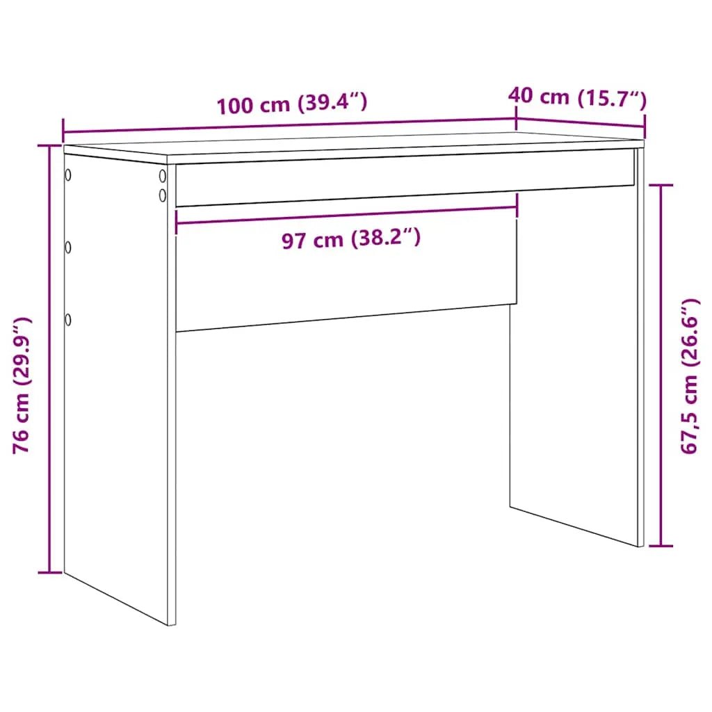 Bureau 100 x 40 x 76 cm Bois Robuste - www.minichezmoi.com