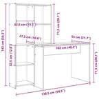 Bureau 138,5 X 55 X 143 Cm Bois Robuste - www.minichezmoi.com