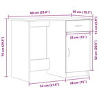Bureau Avec Porte 100 X 50 X 76 Cm Bois Robuste - www.minichezmoi.com