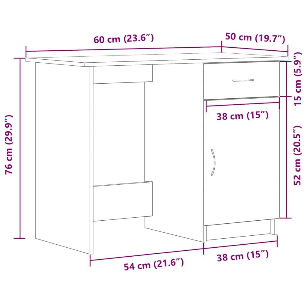 Bureau Avec Porte 100 X 50 X 76 Cm Bois Robuste - www.minichezmoi.com