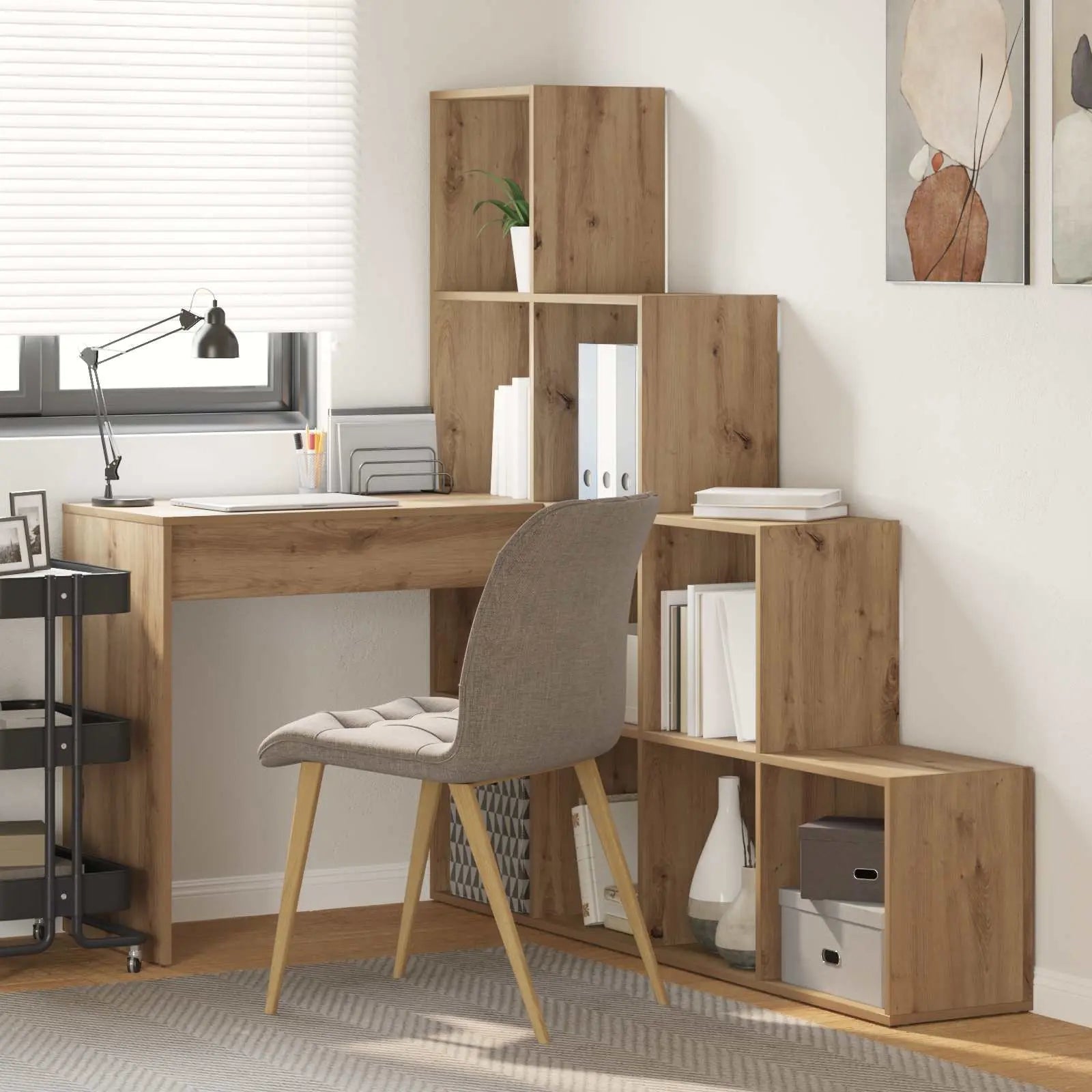 Bureau D'angle Avec Étagère 101,5 X 149,5 X 149,5 Cm - www.minichezmoi.com