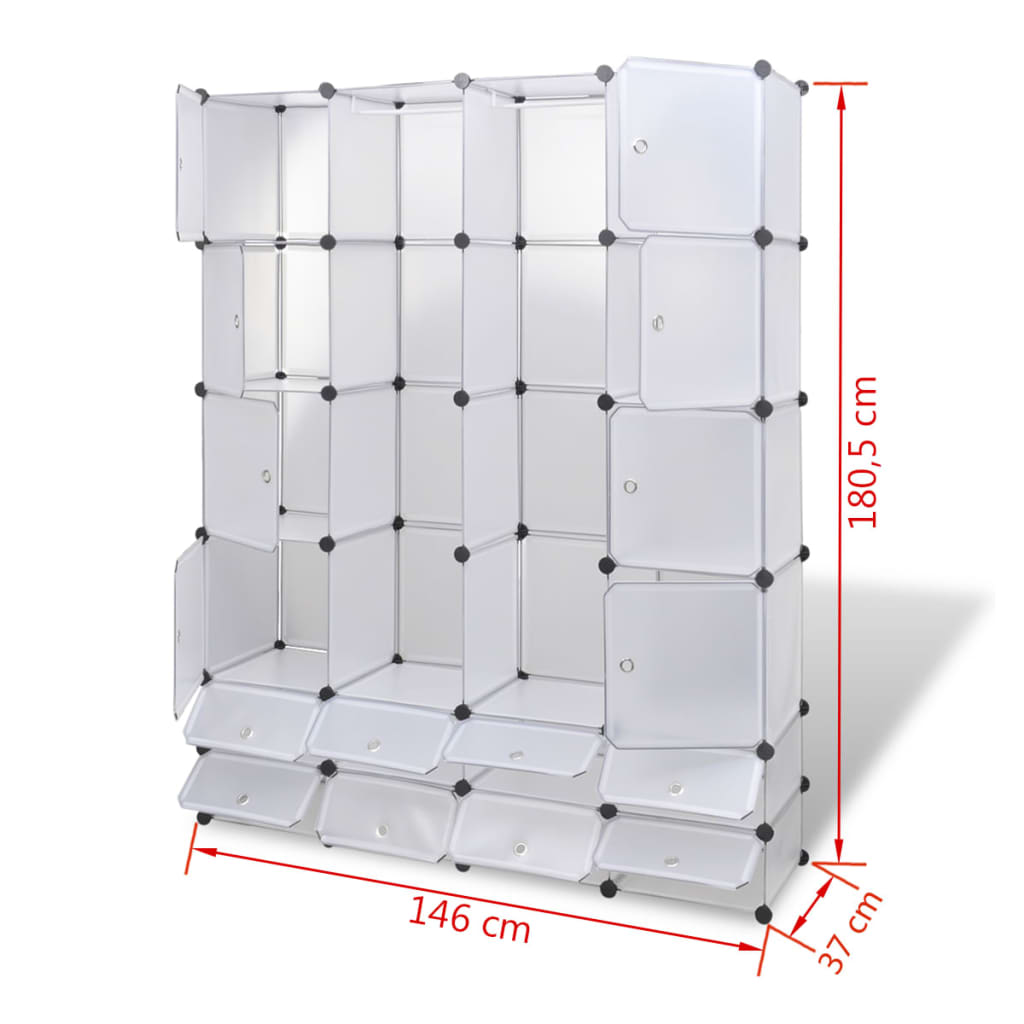 Cabinet Modulable Avec 37X146X180,5 Cm Blanc - www.minichezmoi.com