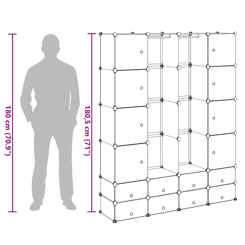 Cabinet Modulable Avec 37X146X180,5 Cm Blanc - www.minichezmoi.com