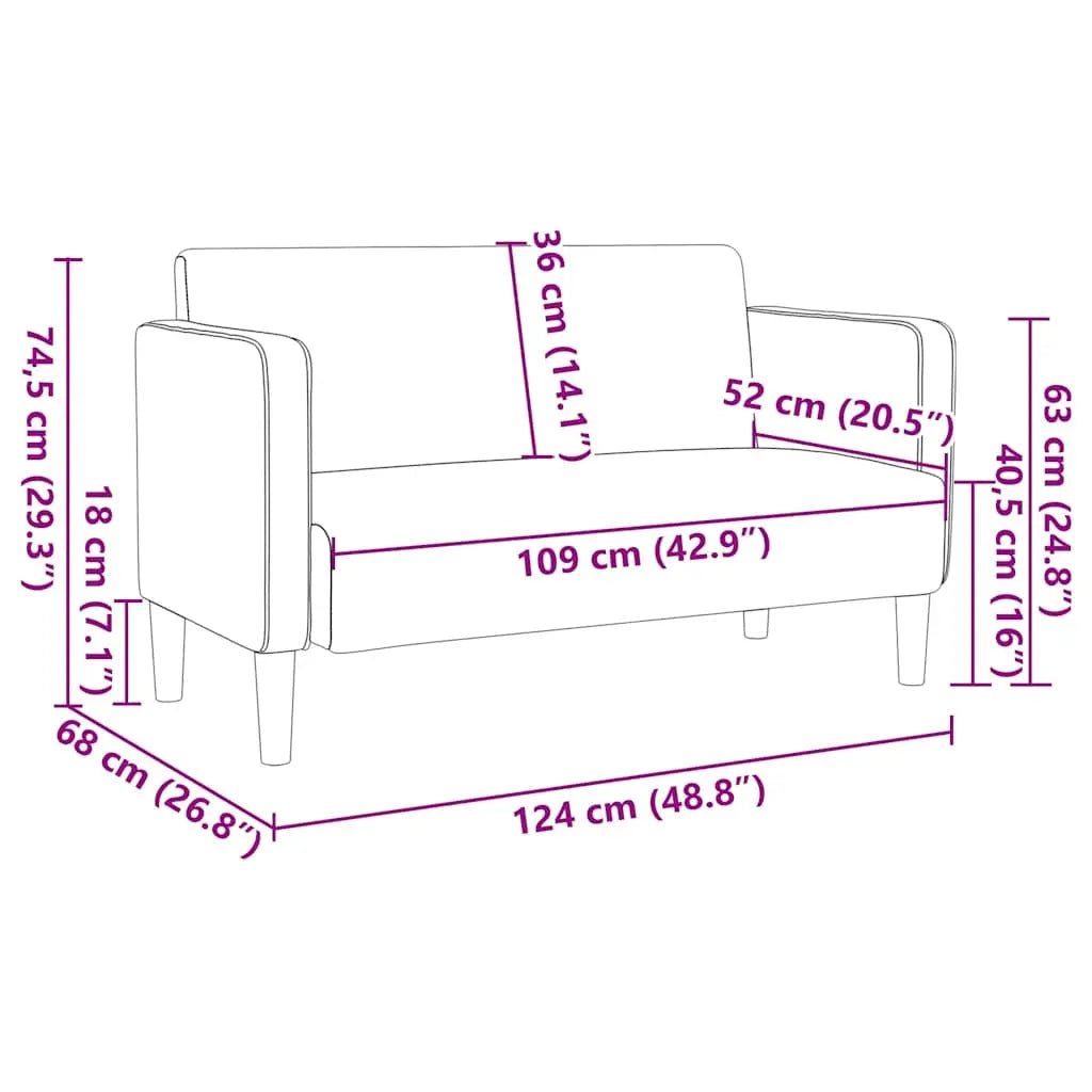Canapé Causeuse 109 Cm Tissu Velours Côtelé - www.minichezmoi.com