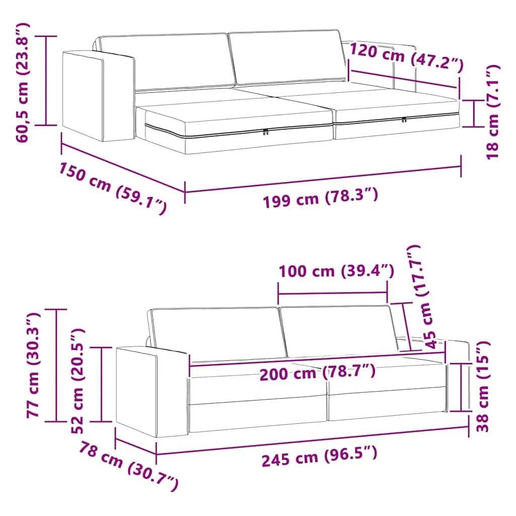 Canapé - Lit 200Cm Tissu - www.minichezmoi.com