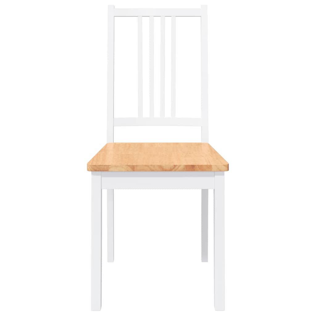 Chaises À Manger 2 Pcs Blanc Bois Massif Caoutchouc - www.minichezmoi.com