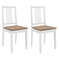 Chaises À Manger 2 Pcs Blanc Bois Massif Caoutchouc - www.minichezmoi.com