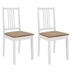 Chaises À Manger 2 Pcs Blanc Bois Massif Caoutchouc - www.minichezmoi.com