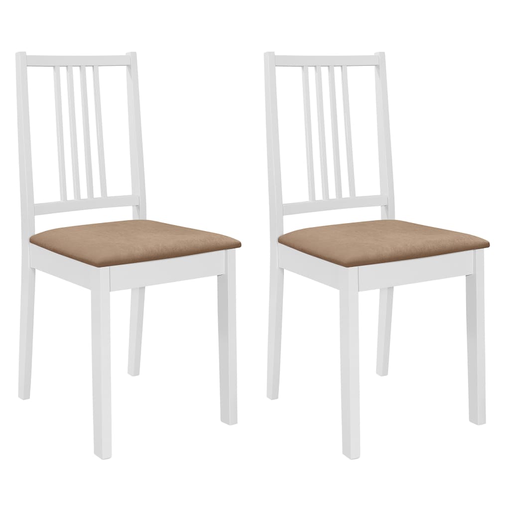 Chaises À Manger 2 Pcs Blanc Bois Massif Caoutchouc - www.minichezmoi.com
