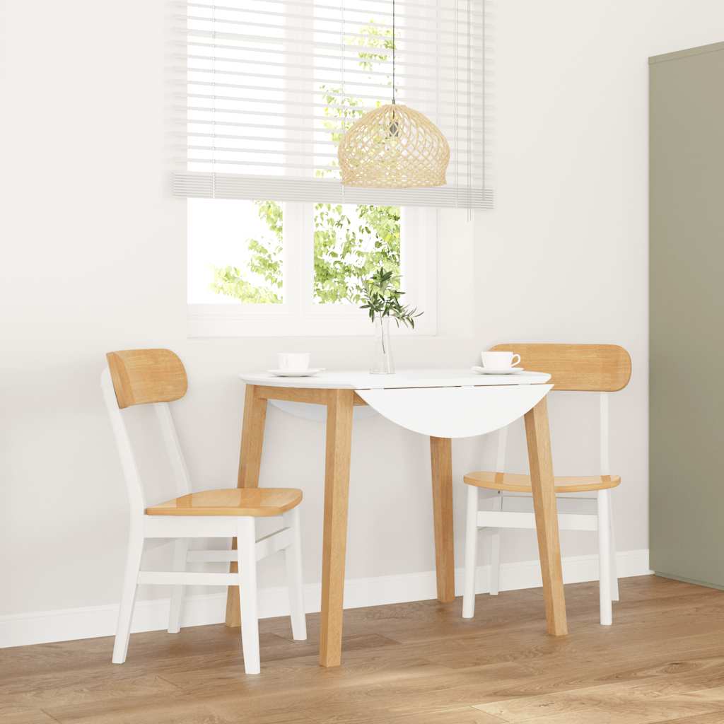 Chaises À Manger 2 Pcs Blanc Bois Massif Caoutchouc - www.minichezmoi.com