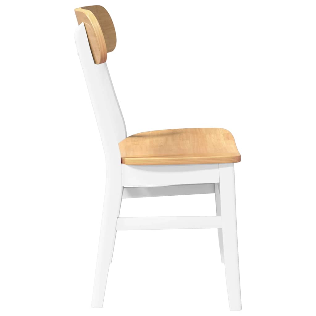 Chaises À Manger 2 Pcs Blanc Bois Massif Caoutchouc - www.minichezmoi.com
