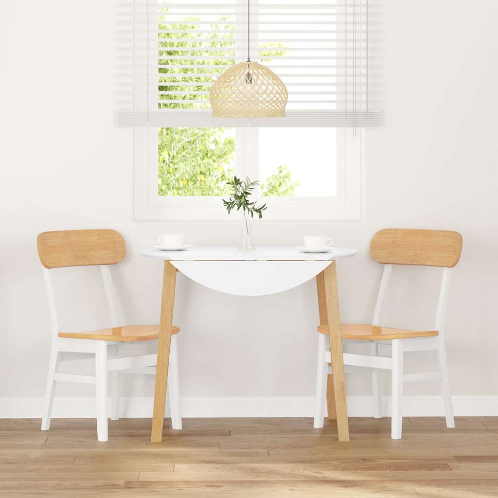 Chaises À Manger 2 Pcs Blanc Bois Massif Caoutchouc - www.minichezmoi.com