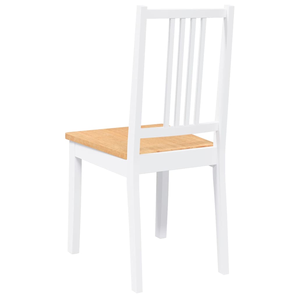Chaises À Manger 2 Pcs Blanc Bois Massif Caoutchouc - www.minichezmoi.com