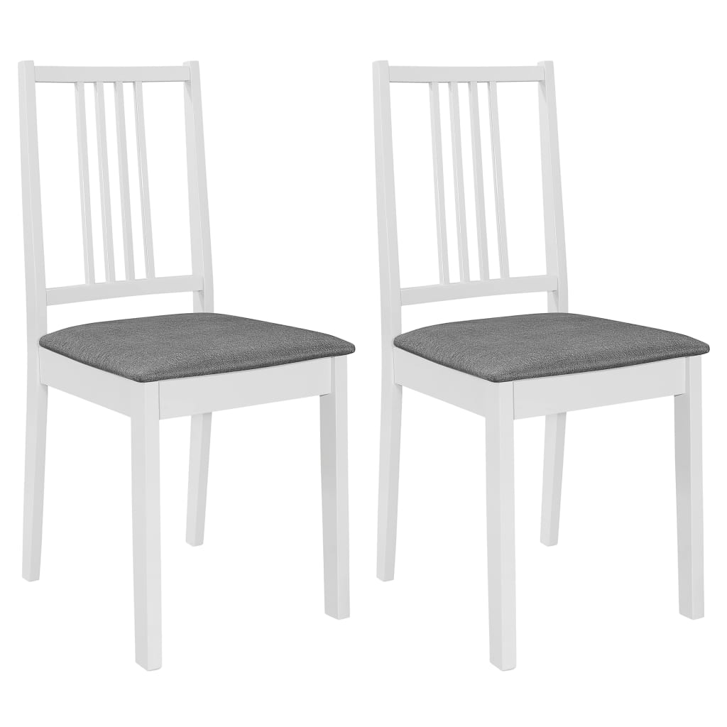 Chaises À Manger 2 Pcs Blanc Bois Massif Caoutchouc - www.minichezmoi.com