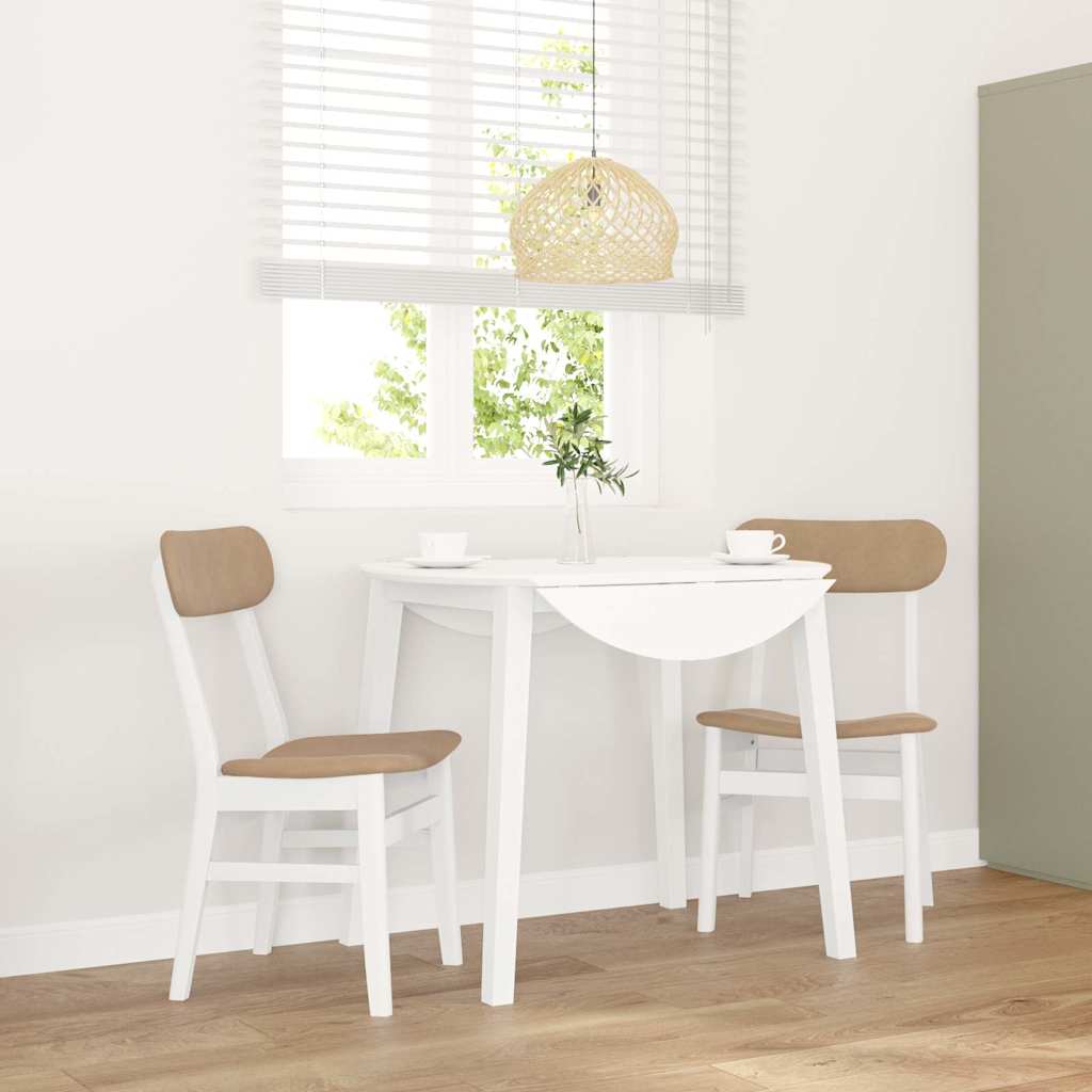 Chaises À Manger 2 Pcs Blanc Bois Massif Caoutchouc - www.minichezmoi.com